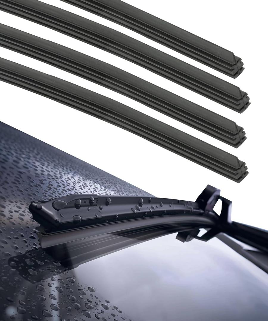 4PCS Wiper Blade Refill,Car Windshield Wipers,Car Accessories Universal Wipers Inserts for Front and Rear Windshield,Automotive Replacement,Suitable for Most Cars,SUV,RV,Trucks,Minivan