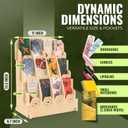 HOTCAN Bookmark Holder Display Stand for Vendors | Wooden Bookmark Booth Display Items with 12 Shelf Pockets | Customizable Space and Mobile Friendly Design Ideal for Craft Fairs, Vendor Booths, Shops