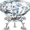 Large Crystal Diamond Paperweight with Stand Jewels Wedding Decorations Centerpieces Home Decor 3.15 inch (Clear) (80 mm)