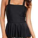 DaiLiWei Plus Size Tankini Swimsuit for Women 2 Piece Tummy Control Modest Bathing Suit Full Coverage High Waisted Bikini Set (Medium)