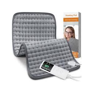 Heating Pad for Back Pain Relief, Heating Pads for Period Cramps with 9 Heat Settings & 4 Timers Auto-off, Machine Washable, Dry & Moist Heat, Soft Electric Heating Pad for Sore Muscles,Gift,12''24'' (Pink-grey)