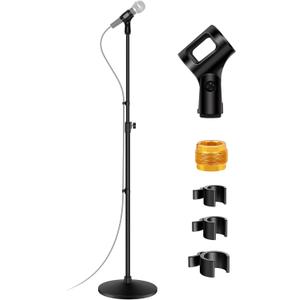 InnoGear Mic Stand, Max Height 66.34" Microphone Stand Floor Detachable Boom Mic Arm Stands with Weighted Round Base for Blue Yeti HyperX QuadCast SoloCast Shure SM58 Samson Q2U Fifine K669B, Large