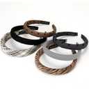 LONEEDY 6PCS Wide Padded Headband for Women Cotton Neutral Color Sponge Thick Hairband for Girls Non-Slip Solid Hair Band (Mixed colors 6PCS, One Size) (1 Count (Pack of 6))