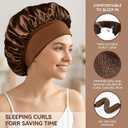 Heatless Curls Overnight Hair Curlers - 3 Pcs No-Heat Curling Rod to Sleep In and Shower Cap,Velvet Hair Rollers with Satin Wrap