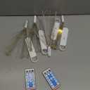 FOOING 4 Pack Firework Lights LED, Hanging Christmas Lights, 8 Modes USB Rechargeable Battery Operated Fairy Light with Remote, Twinkle Star String Lights for Party Christmas Decoration Outdoor Indoor