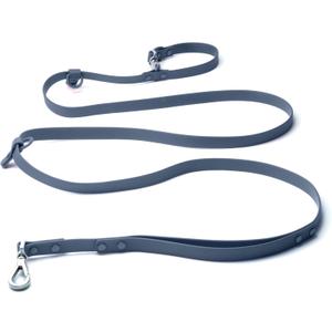 Heavy Duty Hands Free Dog Leash for Medium to Large Dogs for Comfortable Running, Jogging Walking | Dual D-Rings | Soft Padded Traffic Handle | Both Ends 360 Rotating Carabiners (Leash Length 7.7 ft) (Navy)