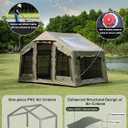 TOMOUNT Inflatable Tent for Camping 3-5 Person Large Inflatable Cabin Tent with Skylight Hand Pump Stove Jack Air Tent Blow Up House for Luxury Family Camping