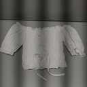 SweatyRocks Women's Y2k Off The Shoulder Crop Tops Ruched Ruffle Strapless Tube Top Streetwear (Medium, White)