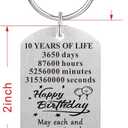 4 x Birthday Gift Ideas for Women Men, Boys Girls Happy Birthday Decorations for Him Her, Best Friend Bday Keychain Unisex (10th)