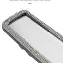  SCUARI Bling Rear View Mirror,Car Accessories Rhinestone Crystal Clip-On Auto Mirrors, Bling Car Accessories for Women,Automobile Mirror with High Definition Glass, Suitable for Most Cars,SUVs, (Silver)