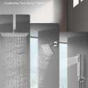 Shower Faucet Set with Handheld Spray, Brushed Nickel | 12" Ceiling Mount SUS304 Rainfall Shower Head System, 6" Side Head, 3-Function Thermostatic Valve Trim Kit, All Metal