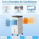 Portable Air Conditioners, Swamp Cooler Portable AC Unit for Home Use, Windowless Evaporative Air Cooler with 2.6 Ga Removable Water Tank, Fast Cooling Portable AC for Room, Bedroom, Office