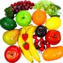 20 Pcs Artificial Fruit Pack Look Real Frutas Fake Fruit Decorativas Realistic Table Display Simulation for Decoration Home Kitchen Fake Strawberry Apple Grapes Mixture Fruits