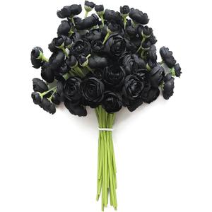 Floroom Ranunculus Artificial Flowers 18 Pcs Black Faux Silk Mini Ranunculus Bulk Fake Wedding Filler Flowers for DIY Bouquets, Centerpieces, Bridal Shower Decorations & Arrangements Floroom Ranunculus Artificial Flowers 18 Pcs Black Faux Silk Mini Ranunculus Bulk Fake Wedding Filler Flowers for DIY Bouquets, Centerpieces, Bridal Shower Decorations & Arrangements