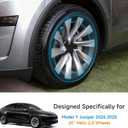 Rim Protectors for 2025-2026 Tesla Model Y Juniper - 4PCS 20" Helix Wheel Rim Covers, Anti-Curb Rash Protective Ring, Matte Black Model Y Accessories