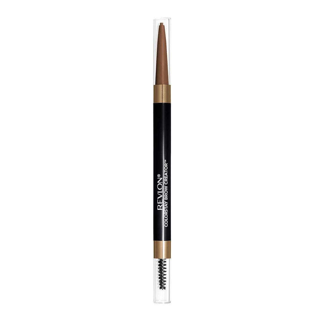 Revlon ColorStay Brow Creator, 2-in-1 Precise Eyebrow Pencil & Powder with Spoolie Brush, Waterproof & Long Lasting, 605 Soft Brown, 0.003 oz