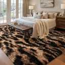 qulint Leopard Rug for Living Room, 5x7 Fluffy Carpet for Bedroom Nursery | Soft Shag Fuzzy Shaggy Carpets for Kids Boys and Girls Dorm Home Decor