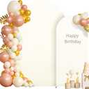 2 Set-7.2FT, 6FT Ivory Arch Backdrop Cover,Spandex Fitted Wedding Arch Stand Covers Round Top Chiara Arch Backdrop Stands Cover for Birthday Party Banquet Photo Background Decoration