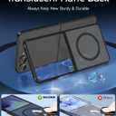 for Samsung Galaxy Z Flip 7 Case Magnetic, Z Flip 7 Case [Compatible with MagSafe], Translucent Matte Military Grade Drop Protection Slim Fit Hard PC Rugged Phone Cover for ZFlip7,Black