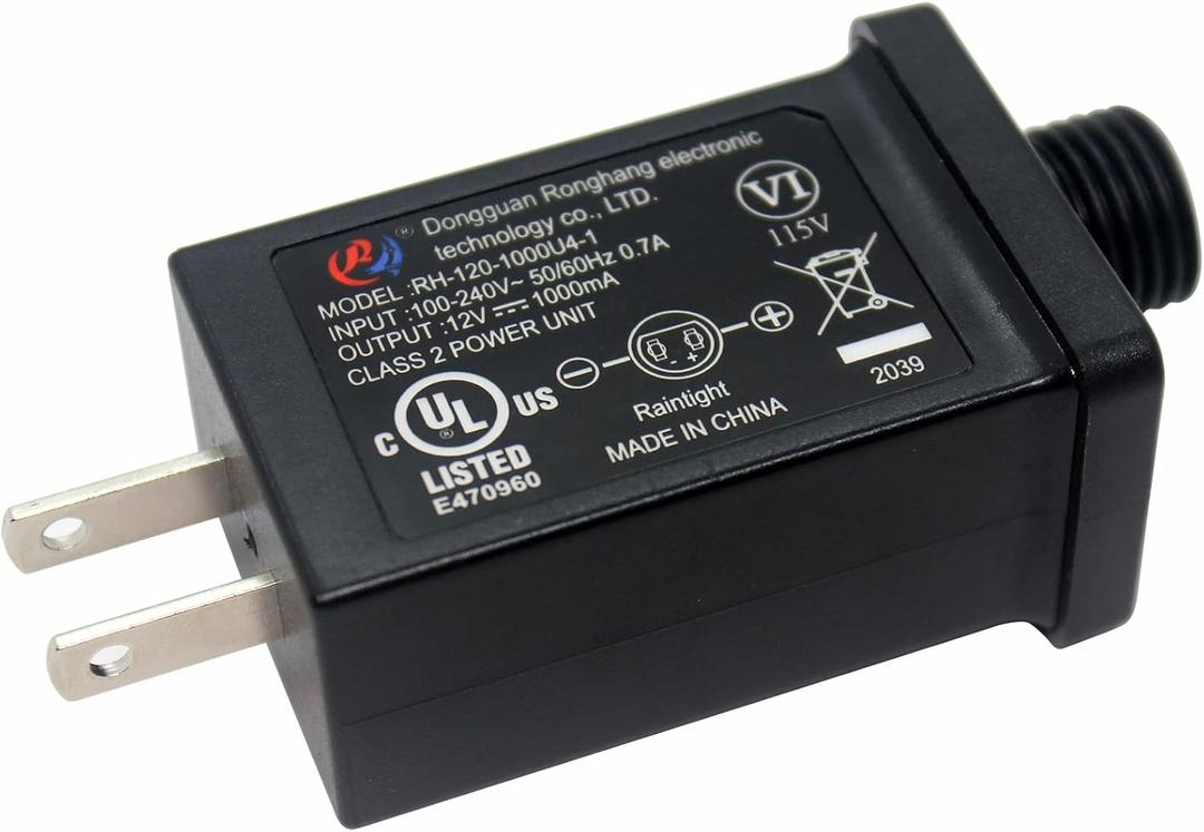 12V 1A LED Power Supply, Replacement Yard Inflatable LED Adapter LED Transformer for Christmas String Light, Fountain Lights, Inflatable Device (RH12V1A 1PCS)