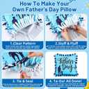 Mindsoft 6 Sets Father's Day DIY Pillow Craft Kits Cute Silhouette Tied Pillows with Happy Father's Day Design, Handmade Gifts for Dad, Craft Activities, Home Decoration & Party Decor Favors
