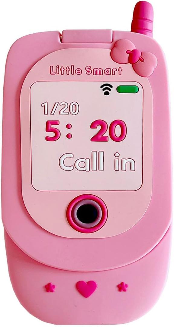 Mirror Case Compatible with iPhone 12/12 Pro，Cute Kawaii 3D Cartoon Retro Phone Cover Fun Soft Rubber Shockproof Protector for Women Girls-Flip Pink