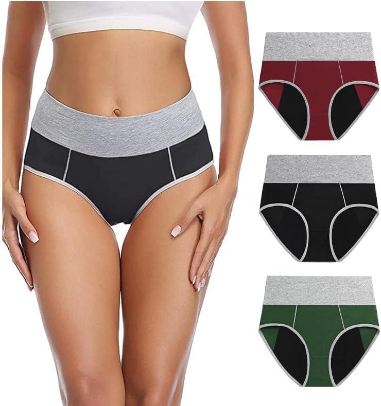 Leakproof Incontinence Underwear for Women, Washable Reusable Cotton Briefs with Heavy Absorbency 50200ml, Bladder Control Panties for Postpartum, Menopause (Multi Color, Large)