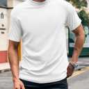 Wihion Men Turtleneck Mock Neck T Shirts Short Sleeve Ribbed High Neck T-Shirt Tee (White, M)