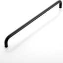Shower Door Handle 24 inches Round Single Side Pull Towel Bar Stainless Steel for 1/4" to 1/2" Thickness Glass - Matte Black