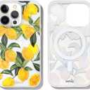 Sonix Phone Case for iPhone 13 Pro Max / 12 Pro Max | Compatible with MagSafe | 10ft Drop Tested | Clear Case with Lemon Print | Lemon Zest