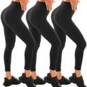 Walifrey Black Leggings for Women, High Waisted Buttery Soft Workout Leggings 3 Packs LXL