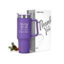 DLOCCOLD Thank You Gifts, Christmas for Coworkers, Employee Appreciation Gifts, Inspirational Birthday, Friends, Teacher, You Are Awesome, 40oz Tumbler with Handle, Purple
