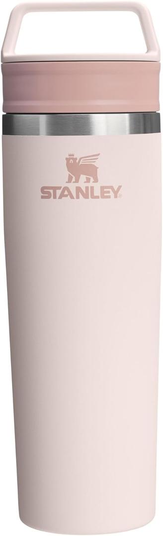 STANLEY Cafe To Go Travel Mug 20 oz | Leakproof Two-Part Drink Through Lid | Tumbler Cup for Coffee, Tea and Drinks | Insulated Stainless Steel Coffee Mug | BPA-Free | Rose Quartz | Leakproof, Tumbler Cup, for Coffee, Tea and Drinks, Insulated