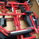 Medline Ultra Lightweight Transport Wheelchair for Adults, Foldable, 19-Inch Seat Width, Red Frame, Black Upholstery