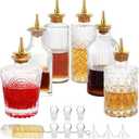 SuproBarware Bitters Bottles Set of 6 - Glass Dasher Bottles with Dash Top and Stopper Great Dispenser Bottle For Your Bitters Great for homemade Cocktail and Bartender