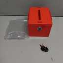 Uniclife Acrylic Donation Box with Lock and Sign Holder Red Ballot Box with Slot Plastic Suggestion Boxes Tip Jar Cash Storage Container Drop Chest for Fundraising Voting Raffle, 6.2" x 5" x 4"