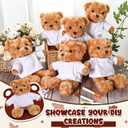 40 Pcs Make Your Own Stuffed Animal Bear Kit DIY 2026 Graduation Plush Gift 10 Pcs 9.84 Inches Rose Velvet Bear 10 White T Shirt 10 Set 12 Color Pen and Card for Graduates Party Craft Gift (Brown)