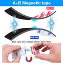 A+B Paired Adhesive Magnetic Tape, Precut (4 in x 2 in x 10 Pack/ 5Pairs) Flexible AB Magnets Strips for DIY Closure Craftings, a b Magnet Match to Use