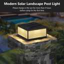 Modern Solar Post Light, Outdoor IP65 Waterproof Landscape Luxury Column Lantern Lamp for Fence Deck Pillar Cap Patio Garden Decoration with 4 Different Lighting Color