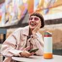 2 x yoelike 2 PCS Wave Silicone Water Bottle Boot for Owala, Anti-Slip Protective Sleeve for FreeSip/Twist/Flip, Watter Bottle Accessories, Bottom Bumper Cover, Dishwasher Safe, BPA Free (40 Ounces, orange)