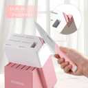 Astercook Knife Set, Kitchen Knives Set with Block and Sharpener 15 Pcs German Stainless Steel Knives Sharp Blade Dishwasher Safe Deba Knives with Ergonomic Handle, Crystal Pink