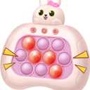 Rabbit Pop Fidget Game Toys, Light Up Fidget Toy with 1 Min Auto-Off Easter Bunny Electric Pop Bubble Game Controller Handheld Sensory Toys Birthday Christmas Easter Gifts for Kids