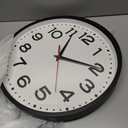 Wall Clock 18 Inch Silent Non-Ticking Modern Clock Battery Operated Classic Simple Minimalist Analog Decorative for Kitchen, Living Room,Office, Bedroom, Bathroom (Black)