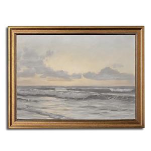 Gold Framed Wall Art Vintage Canvas Wall Art Aesthetic Coastal Landscape Sea Sky Artwork Prints Picture for Living Room Bedroom Farmhouse Bathroom Office Decor, 12x16