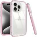 Puxicu Acrylic 2 in 1 for iPhone 16 Pro CaseAnti-Yellowing, Military-Grade Protection, Drop Shockproof Slim Phone Cover for iPhone 16 Pro 6.3", Light Pink