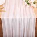 10FT White Chiffon Table Runner 30x120 Inches Romantic Sheer Table Runner Boho for Baby Bridal Shower Decorations Wedding Birthday Party Outdoor Decor