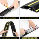 Pangda 10 FT Floor Cable Cover Heavy Duty Cord Cover Protector Power Cable Protector Soft Extension, Organize and Protect Wire on Floor for Home Office or Outdoor Settings (Black, Yellow)
