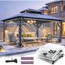 Heavy Duty Clear Tarp with Grommets 8x16ft, 14Mil Clear Vinyl Tarp