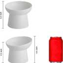 Ceramic Raised Cat Bowls, Elevated Tilted Cat Food and Water Bowls Set, Porcelain Stress Free Pet Feeder Dish for Cats and Small Dogs, Dishwasher and Microwave Safe, Set of 2 (White)