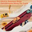 Toy Car Ramp Track, Climbing Hills Railcar Colorful Vehicles Construction Play Set with 12 Mini Racer Cars for Kids 3+(Dinosaur)
